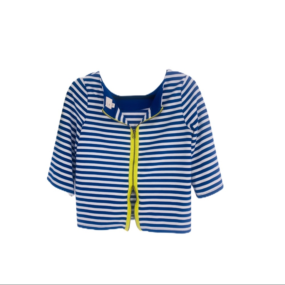 Anthro Postmark Genoa Stripe Zipper Back Top XS - Picture 6 of 12